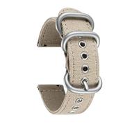 Qgsaghty Correas de reloj militares de lona de 18/20/22/24mm, correas de reloj de liberación rápida de tela de algodón de repuesto para hombres y mujeres, Hebilla caqui-plata, 20mm