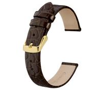 Qgsaghty Correas de reloj para mujer de cuero con textura refinada en relieve, bandas de repuesto de 8mm, 10mm, 12mm, 14mm, 16mm, 18mm, 19mm y 20mm, Marrón, 12mm
