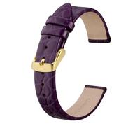 Qgsaghty Correas de reloj para mujer de cuero con textura refinada en relieve, bandas de repuesto de 8mm, 10mm, 12mm, 14mm, 16mm, 18mm, 19mm y 20mm, Púrpura, 18mm