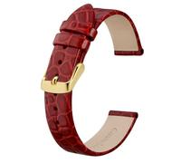 Qgsaghty Correas de reloj para mujer de cuero con textura refinada en relieve, bandas de repuesto de 8mm, 10mm, 12mm, 14mm, 16mm, 18mm, 19mm y 20mm, Rojo, 12mm