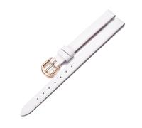Qgsaghty Pulsera de reloj de cuero genuino para mujer, correa de 10mm y 12mm, Hebilla de rosa blanca, 10mm