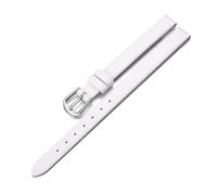Qgsaghty Pulsera de reloj de cuero genuino para mujer, correa de 10mm y 12mm, Hebilla plateada blanca., 6mm