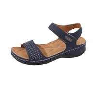 Qgtxf Mujeres Plataformas Sandalias de Cuero Cuña Open Toe Correa de Tobillo Zapatos de Playa de Verano Zapatos de Caminata Casual(Black,41 EU)