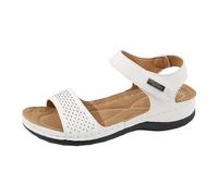Qgtxf Mujeres Plataformas Sandalias de Cuero Cuña Open Toe Correa de Tobillo Zapatos de Playa de Verano Zapatos de Caminata Casual(White,38 EU)