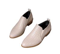 Qgtxf Mujeres Punteado Dedo del Pie Tacones Medios Botines de Tobillo Chelsea, Zapatos Deslizables de Cuero Tacón de Bloque PU Botines Occidentales para Oficina, Fiesta(Beige,35 EU)