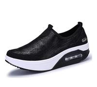 Qgtxf Plataforma Femenina Zapatos Lefu Zapatos para Caminar en Forma Cuña Mockasins Manga de Espuma Memoria Zapatillas Deportivas Ligeras y de Ocio