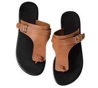 Qgtxf Sandalias con Hebilla para Mujer Sandalias Separadores Dedos Zapatos Moda Playa Verano Slip On Slippers Planas(Brown,41 EU)