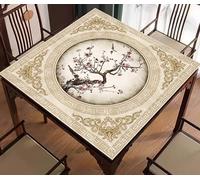 QGYDYH Tapete Mahjong para mesa, tapete de goma antideslizante con superficie impermeable y diseño antiarrugas, plegable para azulejos de Mahjong, póquer, noches de juego, 31.5 x 31.5 pulgadas (estilo