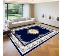 QGYFRE Alfombra Comedor termica Salon 70x120cm Azul Naval Flores Retro for Niña,Salón,Cocina Fina