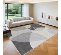 QGYFRE Alfombra Termica Salon Antideslizantes para alfombras 170x230cm Gris Rectángulo Rayado Moderno for Juegos,Outdoor,Habitación Juvenil Juveniles Dormitorio