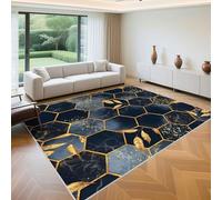 QGYFRE Alfombras Medida Juveniles De Habitacion 100x160cm Azul Patrón geométrico Abstracto Amarillo para el Dormitorio niños la Sala Estar Alfombra Bebe