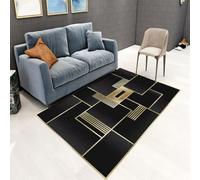 QGYFRE Alfombras Pelo Corto Nero Acusticas 80x150CM Decoraciones para Habitaciones geométricas Modernas.