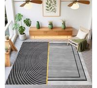 QGYFRE Antideslizante para Alfombra Alfombras Infantiles Habitacion 90x120cm Gris Patrones de Rayas Modernas pasillos Sala Estar The Home déco