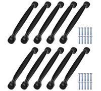QH-Shop Tirador para Armario Puerta, 10 Piezas Negro Aleación Aluminio Tiradores de Arco Cocina Manija del Cajón del Gabinete Muebles Perillas de la Manija con Tornillos (128mm)