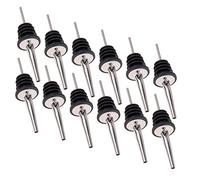 QH-Shop Vertedores Acero Inoxidable Espíritu Velocidad Botella Vertedores Boquilla Cónica con Tapones de Goma de Oliva Vinagre Licor 12 Pcs