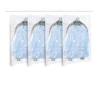 QH7 Bolsas colgantes de almacenamiento al vacío, 4 bolsas de vacío para ropa, trajes, vestidos, abrigos o chaquetas, organizador de armario transparente y reutilizable 4(70X105)