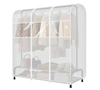 QH7 Funda Translúcido para perchero de ropa, a prueba de polvo, protectores impermeables para ropa Funda para Perchero con Cremallera Funda Protectora para Perchero M (150 x 50 x 150 cm)