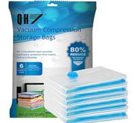 QH7Bolsas Vacio Ropa, Bolsas de Almacenamiento al Vacío 6pcs (60x40cm), Bolsas de Vacio Ahorra Espacio para Guardar Ropa, Almohadas, Mantas