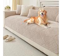QHAIYYBF Terciopelo Funda Sofa Chaise Long 1 2 3 4 Plazas Protector Cubre Sofa, Nueva Manta de Sofá Antideslizante Universal,Funda de Sofa Súper Suave para Sala de Estar 1 Pieza(Marrón café Claro)