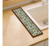 QHanky Alfombrilla Escurreplatos 25x70cm,Súper Absorbente,Secado Rápido | Lavable,Antideslizante,Protege Encimeras,para Encimera de Cocina y Máquina de Café y Baño,Estampado Floral#3