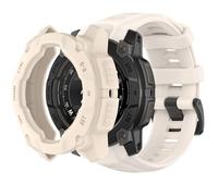 QHBAMD Correas de reloj de silicona compatibles con Garmin Instinct 3 AMOLED de 45 mm/50 mm con funda protectora de policarbonato, correas deportivas impermeables, transpirables, ajustables para