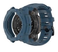 QHBAMD Correas de reloj de silicona compatibles con Garmin Instinct 3 AMOLED de 45 mm/50 mm con funda protectora de policarbonato, correas deportivas impermeables, transpirables, ajustables para