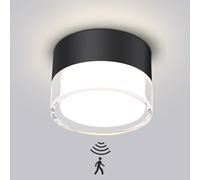 QHENS Focos LED Interior Techo Con Sensor de Movimiento, Downlight Negro De Aluminio 12W 960LM 4000K, para Entradas, Pasillo, Garaje