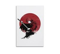 QHEUEKTSO Póster de la película Kenshin Le Vagabond en lienzo, decoración de pared, sala de estar, dormitorio familiar, 50 x 75 cm, estilo sin marco