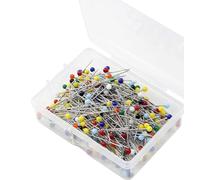 QHFalashbuy Alfileres de Costura 300 Pcs Colores Pasadores de Cabeza Redonda de Vidrio,Pasadores de Cabeza de Vidrio para Tela,Joyería DIY,Manualidades y Proyectos de Costura 38 mm