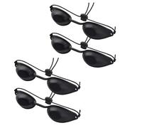 QHFlashbuy Gafas de Solarium,4 Piezas Gafas de Seguridad UV,Ajustables Gafas Protectoras Gafas de Bronceado para Protección UV,Terapia de Luz LED,Depilación IPL(Negro)