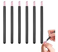 QHFlashbuy Lima de Uñas de Piedra,6 Piezas Pluma de Pulido de Uñas,Empujador de Cutículas,Head Cuticle Pusher Remover Trimmer Pedicure Manicure Tool for Nail Bed Cleaning