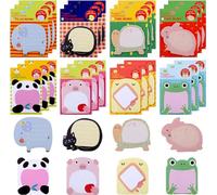 QHFlashbuy Notas Autoadhesivas 24 Piezas Paquetes Notas Adhesivas de Animales,Notas Post it de Office Mini Sticky Notes para Hogar,Regalos de Estudiantes Cumpleaños Niños(480 Hojas)