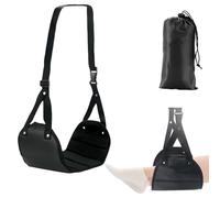 QHFlashbuy Reposapiés Ajustable para Viajes, Reposapiés Portátil para Oficina y Avión, Material Poliéster, Negro