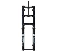 QHIYRZE 26'' 5,0 Fat Bike Horquilla De Suspensión Air Recorrido 190mm Ajuste De Rebote, Distancia Entre Ejes 150mm, Eje Pasante 15mm Doble Corona Bicicleta Horquilla Delantera para MTB, E-Bike(Black)