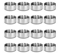 QHKLEW 16 Piezas Ceniceros de Acero Inoxidable, Ceniceros de Mesa Modernos y Portátiles para Interior y Exterior, Plata