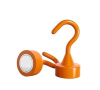 QHKNUYOAX 6Pcs Multi-Color Magnetic Storage Hooks, Weight Capacity, Magnets for Hanging On Refrigerators and Ceilings for Walls, Living Room(Red)(Orange)