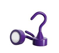QHKNUYOAX 6Pcs Multi-Color Magnetic Storage Hooks, Weight Capacity, Magnets for Hanging On Refrigerators and Ceilings for Walls, Living Room(Red)(Purple)