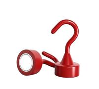 QHKNUYOAX 6Pcs Multi-Color Magnetic Storage Hooks, Weight Capacity, Magnets for Hanging On Refrigerators and Ceilings for Walls, Living Room(Red)(Red)