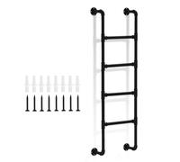 QHLIANGL Escalera de Salida de Emergencia para Pozo de Ventana, Carga de 330 Libras, Escalera de Metal Negra para Loft, Escalera de Hierro Redonda para litera, Escalera montada en la Pared, escaleras