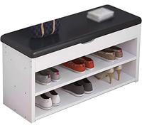 QHLMLL Banco moderno de almacenamiento de zapatos con cojín, zapatero para pasillo, entrada, cambiador de zapatos, taburete simple y elegante para el hogar (blanco, 60 x 30 x 43 cm)
