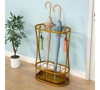 QHLMLL Minimalist Nordic Metal Umbrella Stand, 47x32x18cm, Iron Forged with Drain Tray, Indoor/Outdoor Umbrella Holder, Stylish nizer for Entryway and Patio