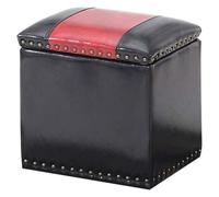 QHLMLL Reposapiés tapizado con Almacenamiento, Remaches de Cobre, tapete Antideslizante de Cuero, reposapiés, Mesa de Centro, Banco para Zapatos (n.° 2, Talla única)