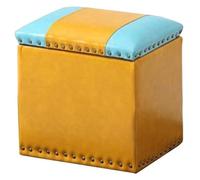 QHLMLL Reposapiés tapizado con Almacenamiento, Remaches de Cobre, tapete Antideslizante de Cuero, reposapiés, Mesa de Centro, Banco para Zapatos (n.° 8, Talla única)