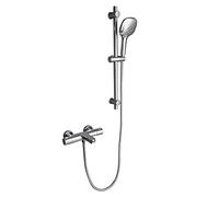 QHLMLL Sistema de Ducha, Grifo de baño, Mezclador de latón, aireador, llenador de bañera con Dos Salidas de Agua, Grifo de bañera Cromado, B (B)