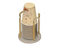 QHMMDCN Portavasos De Papel Coffee Cups Rack With Bamboo Base Disposable Beverage Drinking Paper Cup Holder For Party Office Home Kitchen(Gold-A)