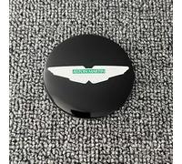 QHNSVFG 4 Paquete de Pegatinas para Tapas de Ruedas para Aston Martin DB7 DB9 DBX707 65MM, Decorativa Emblema Badge Pegatina Auto Pegatinas de Rueda,Normal-Black