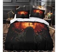 QHNZKJXPRL Arte de fantasía Oscura Funda de Edredón 3 Piezas Estampado 3D Cierre de Incluye Fundas de Almohada Lavables Ilustración de Terror gótico Funda Edredon for Familia Single（140x200cm）