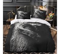 QHNZKJXPRL Cara dormida Funda de Edredón 3 Piezas Microfibra Suave Impresión 3D Cremallera Oculta con Fundas de Almohada Transpirable expresión Funda Edredon for Familia Double（200x200cm）