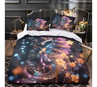 QHNZKJXPRL Fantasía de caballitos de mar Funda de Edredón Diseño 3D 3 Piezas Cierre de Cremallera Oculta con Fundas de Almohada Antialérgica Océano mágico Funda Edredon for Familia Single（140x200cm）