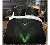 QHNZKJXPRL Monstruo Oscuro Funda de Edredón Juego de 3 Piezas Impresión 3D Cierre de Incluye Fundas de Almohada Transpirable Estilo de Arte fantástico Funda Edredon for Ancianos Single（135x200cm）